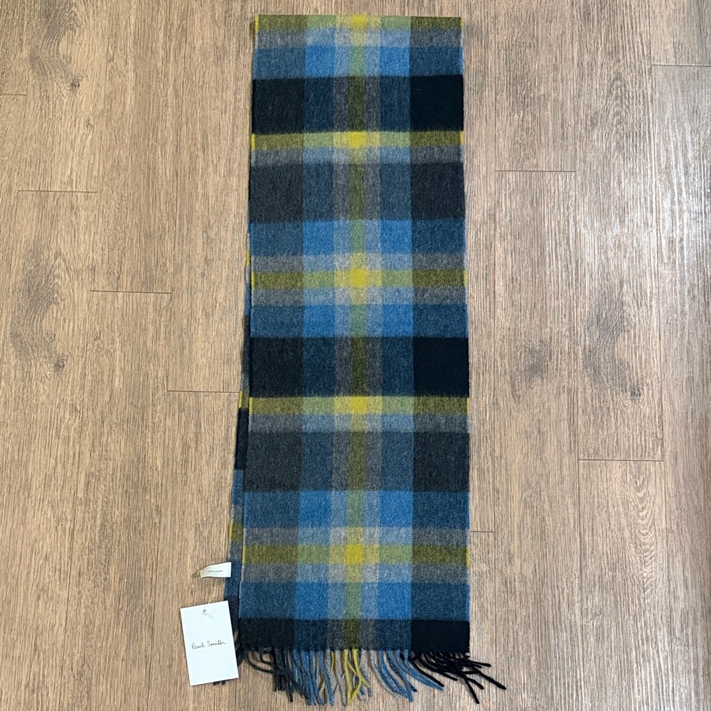 (New) Paul Smith- Made in England -Tartan 100% Cashmere Scarf